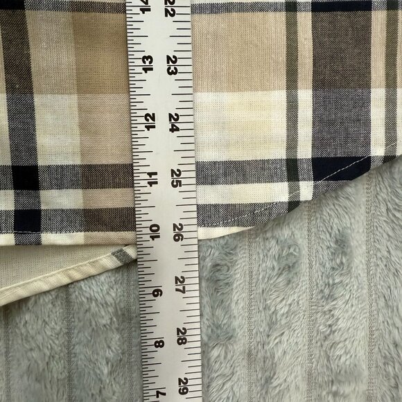 Rockies Shirt Womens M Western Plaid Tan‎ Navy Button Up Long Sleeve Cowgirl NWT - Picture 6 of 8